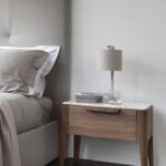 bedside table with lamp