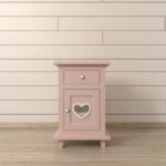 bedside table with heart