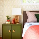 bedside table dark green