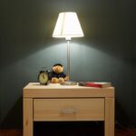 bedside table with a bear