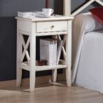 bedside table white wooden