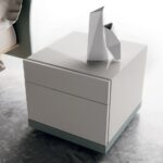 bedside table white square