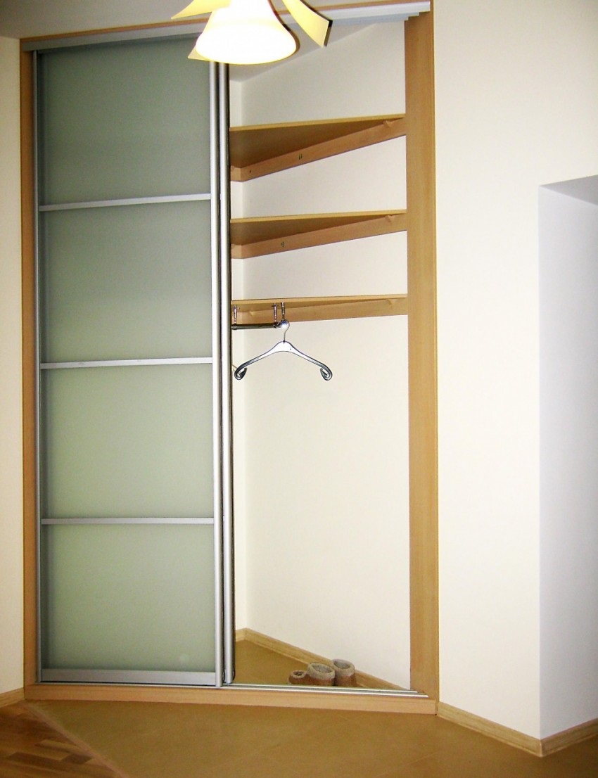 built-in triangular wardrobe