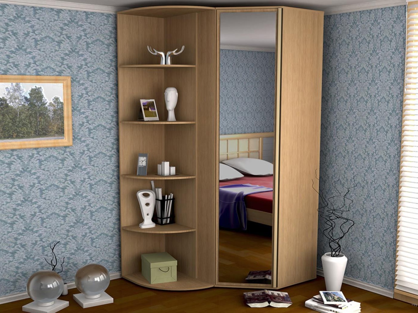 built-in wardrobe made of wood