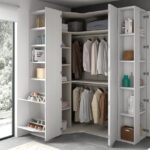 corner white wardrobe