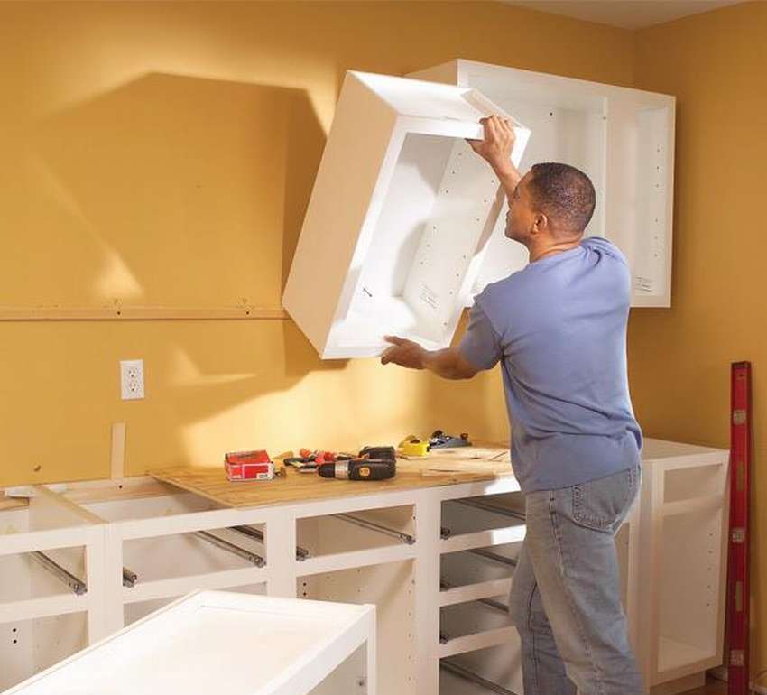 installation of cabinets