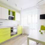 green kitchen yellowish