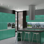 green high-tech kitchen