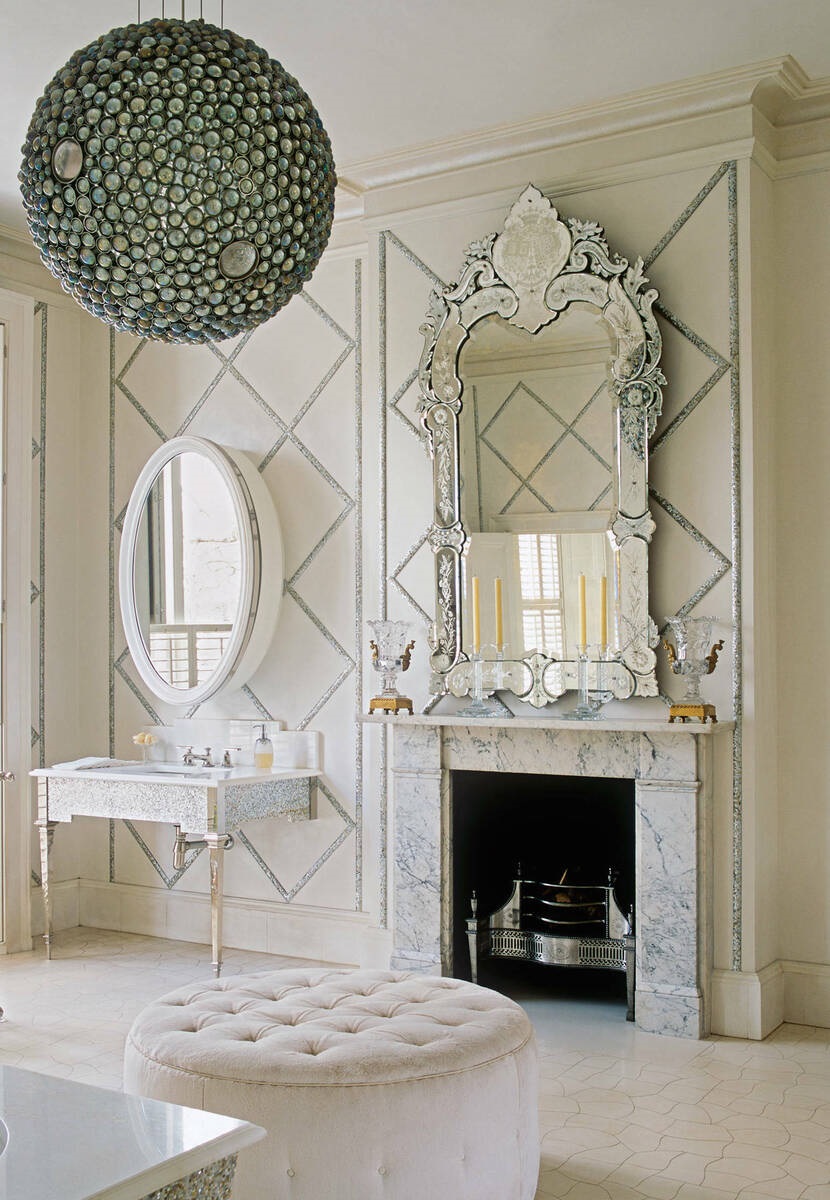 mirror over the fireplace