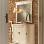 hallway mirror with beige chest of drawers