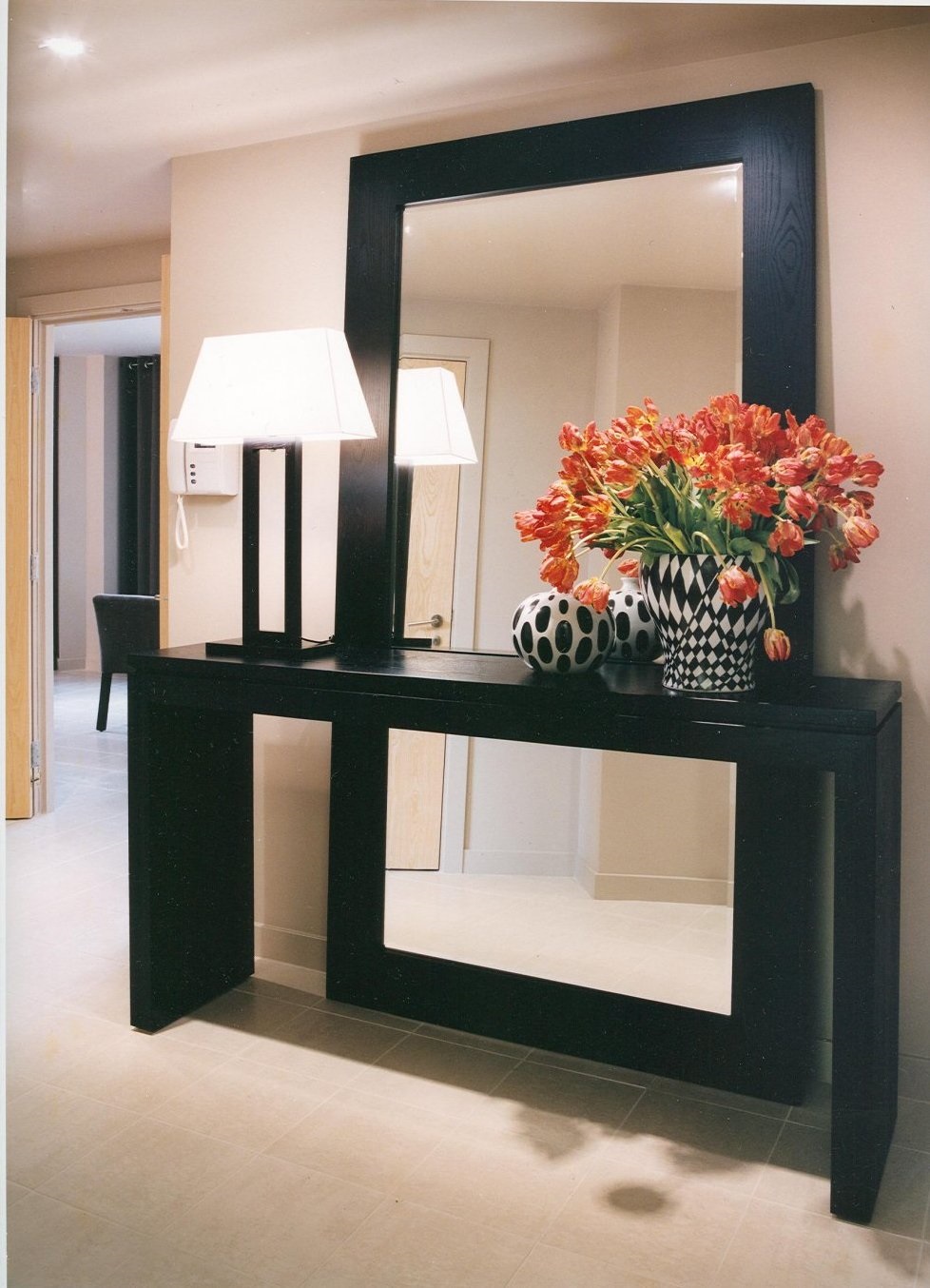 flowers in front of the mirror