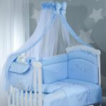 baby canopy blue with a bow