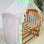 children's canopy in a wooden bed