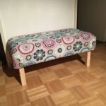 upholstered bench in the hallway