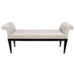 white hallway bench with armrests