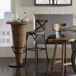 wooden bar stool with back