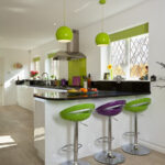 bar stool green and yellow