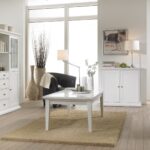 white furniture with beige carpet