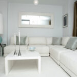 white furniture with gray pillows