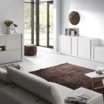 white furniture with brown carpet