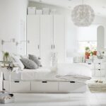 white furniture high bed