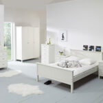 white furniture low bed