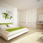 white furniture with green