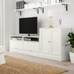 white furniture with tv