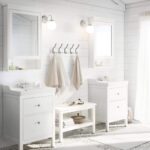 white furniture in the bathroom