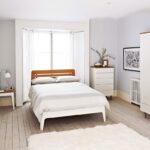 white furniture bed with headboard