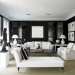 white furniture with black wall