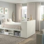 white furniture bed with wardrobe