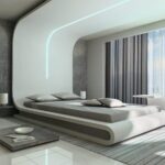 high tech white bedroom