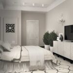 monochrome white bedroom