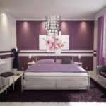 white furniture in purple bedroom