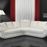 white leather sofa rounded