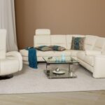 white leather sofa with armchair