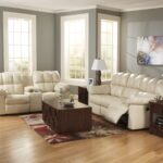 white with brown drawer unit leather sofa