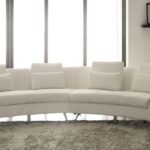 white leather sofa semicircular