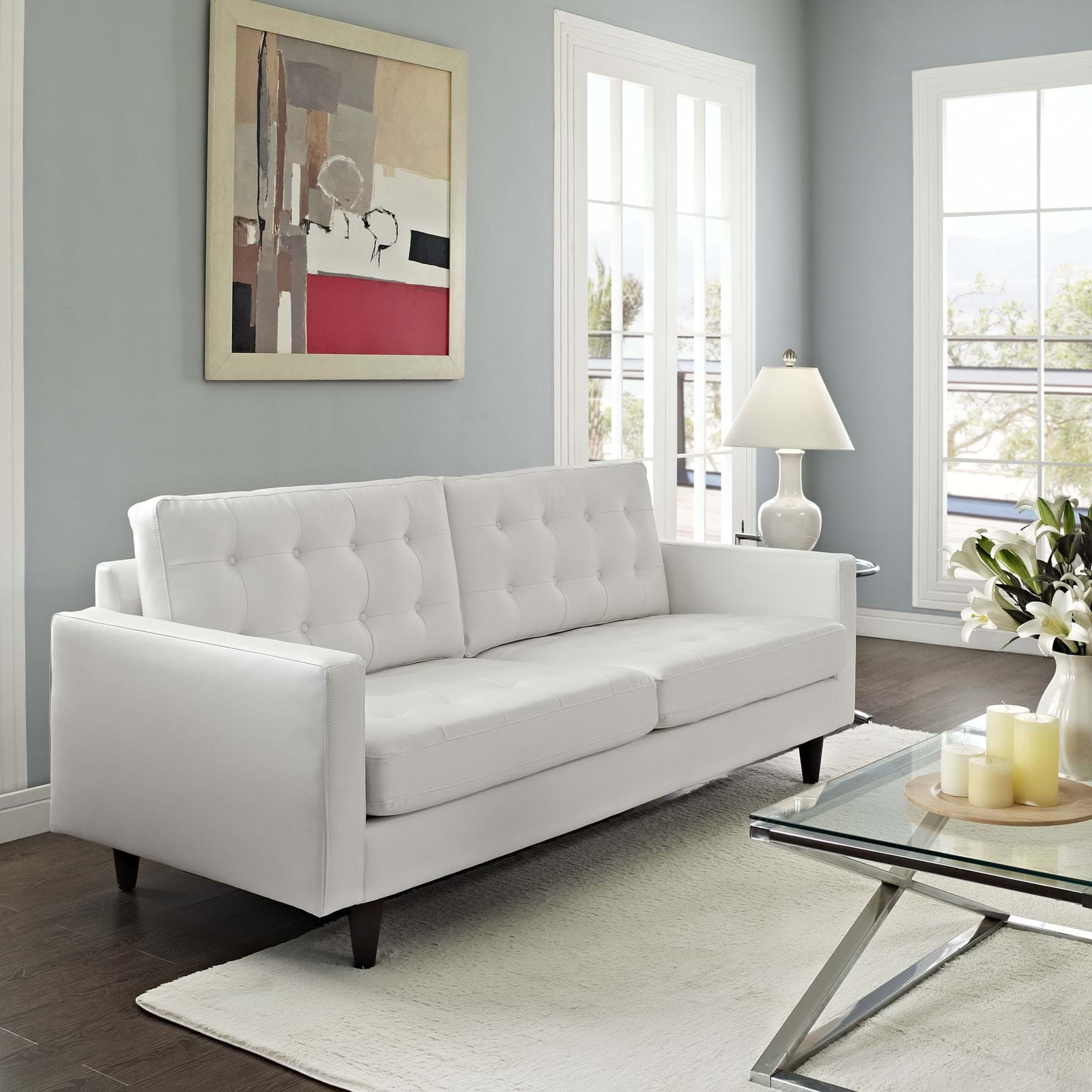 scandinavian white sofa