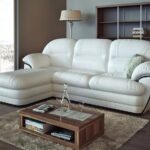 white leather sofa small