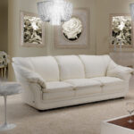 white leather sofa with rose