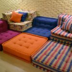 sofa made of poufs