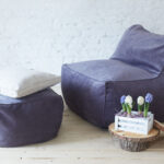 purple square armchair