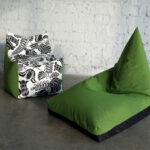 green pointed armchair