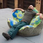 the man on the flower chair