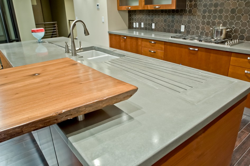 concrete countertop in the kitchen photo ideas