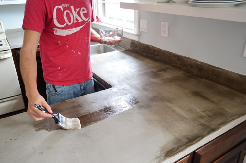 do-it-yourself concrete countertop