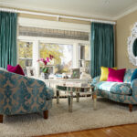 dark turquoise curtains