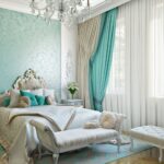 double turquoise curtains